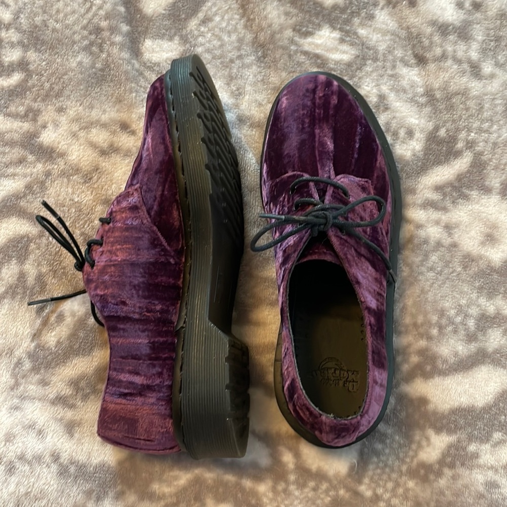 Doc Martens Purple Crushed Velvet Oxfords